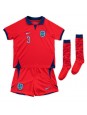 Billige England Luke Shaw #3 Bortedraktsett Barn VM 2022 Kortermet (+ Korte bukser)